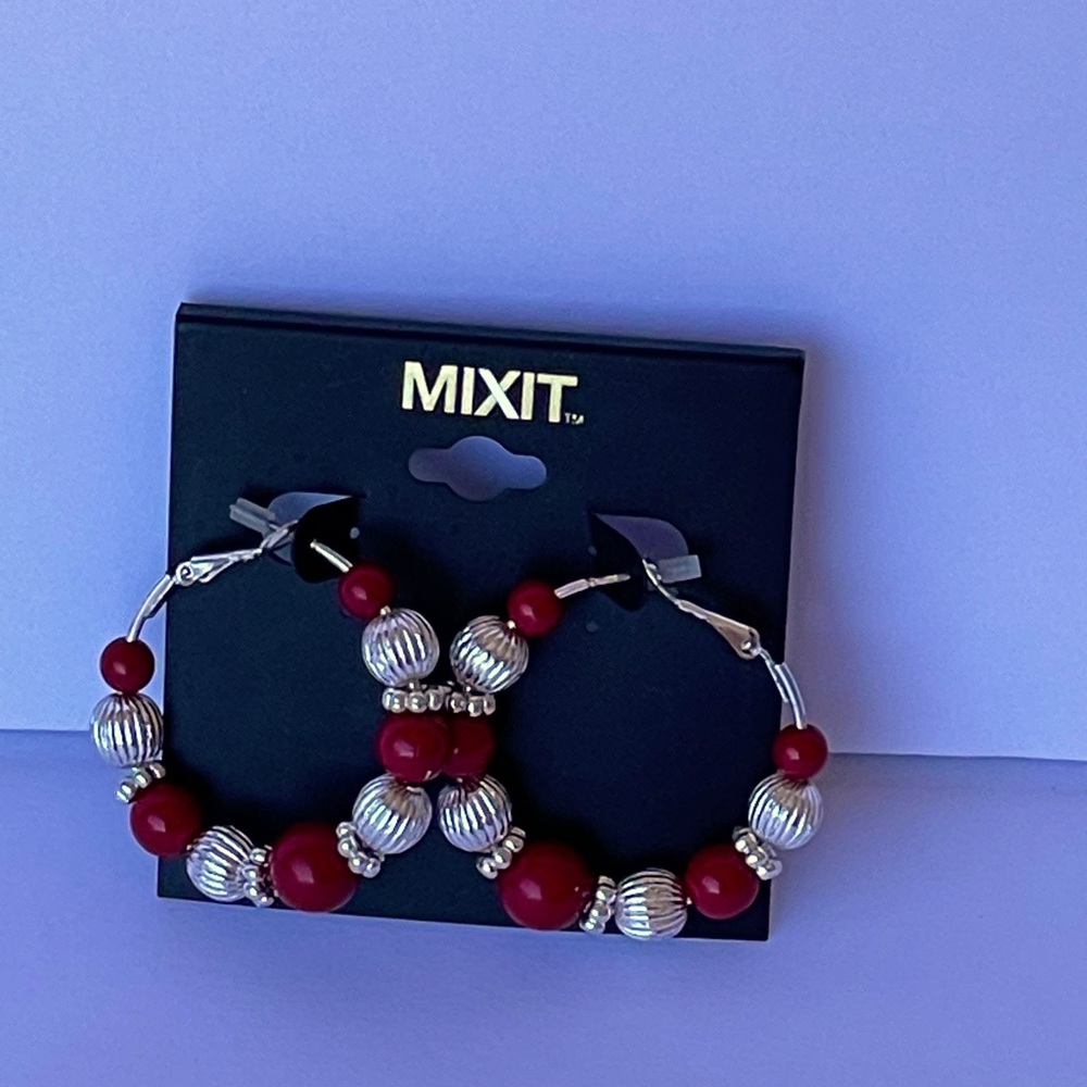Breaded hoop earrings